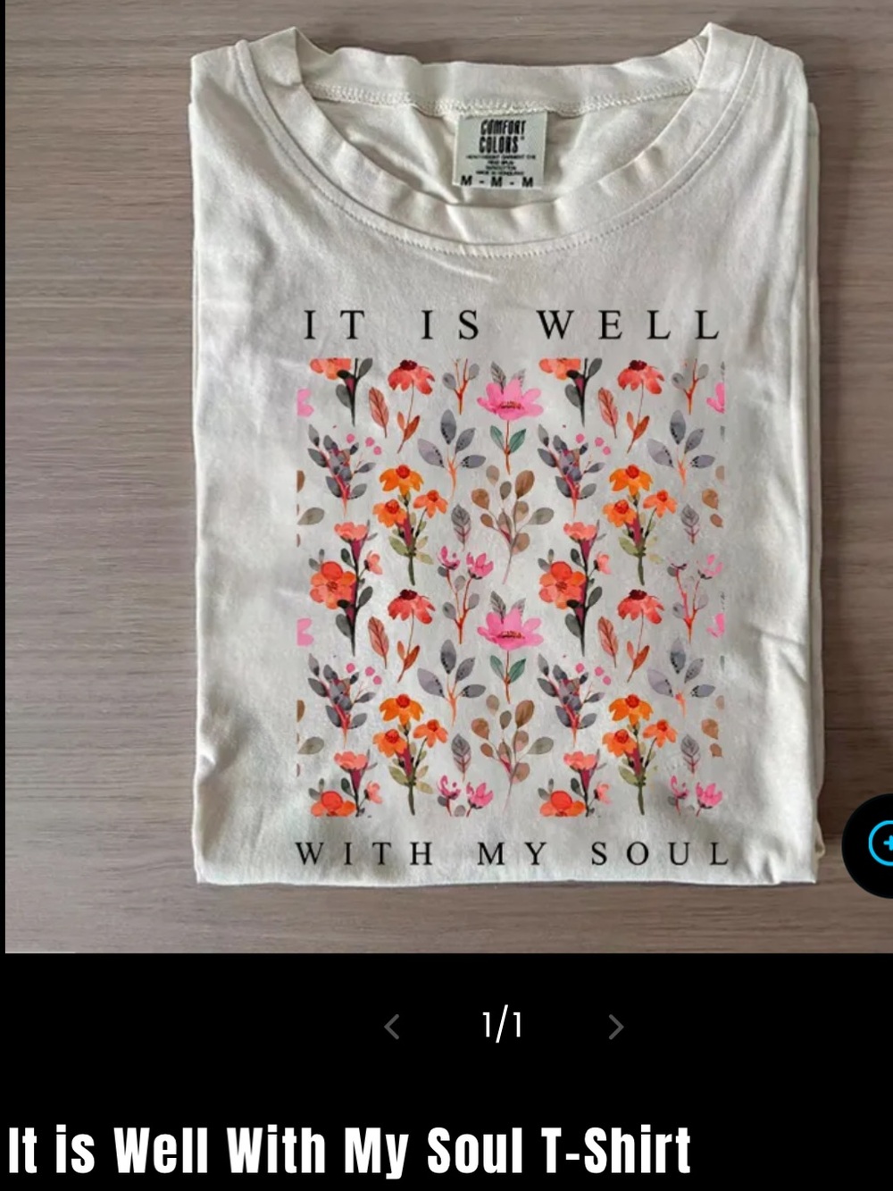 Comfort Colors White 'It Is Well With My Soul' Unisex Tshirt.